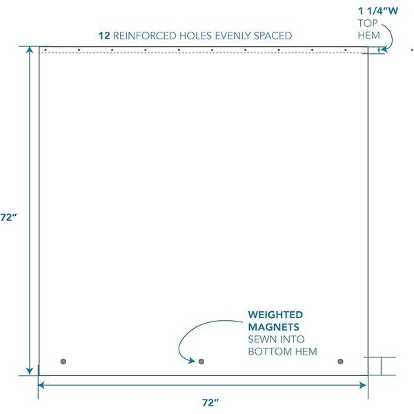 Perdea pentru duș iDesign PEVA, 183 x 183 cm, albastru-image-4