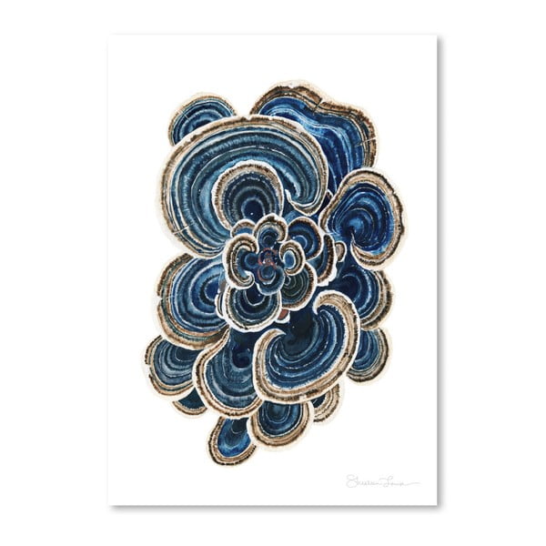 Poster Americanflat Blue Trametes Mushroom by Shealeen Louise, 30 x 42 cm