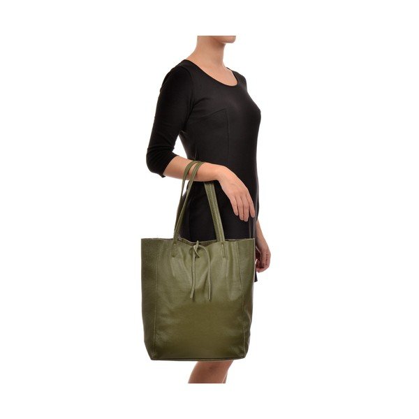 Geantă din piele Sofia Cardoni Easy, verde-image-2