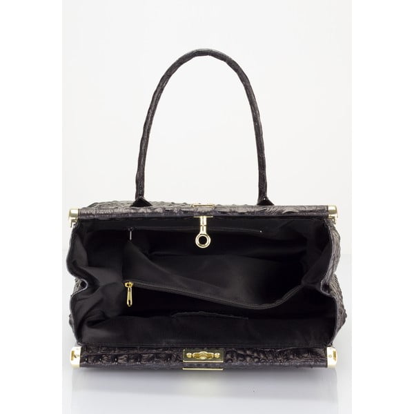 Geantă din piele Lisa Minardi Lantha, negru-image-3