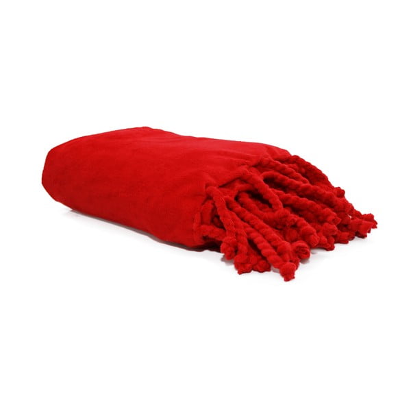 Pătură, roșu, Domarex Tassel, 130x160 cm