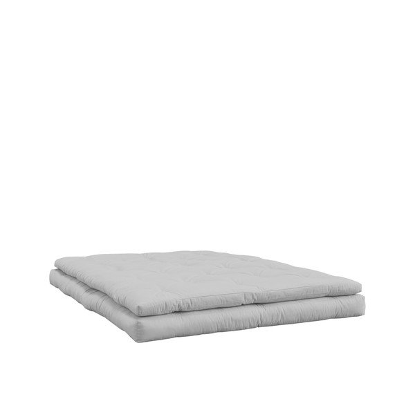 Canapea extensibilă cu detalii din piele și cusătură albă Karup Buckle Up Light Grey-image-2