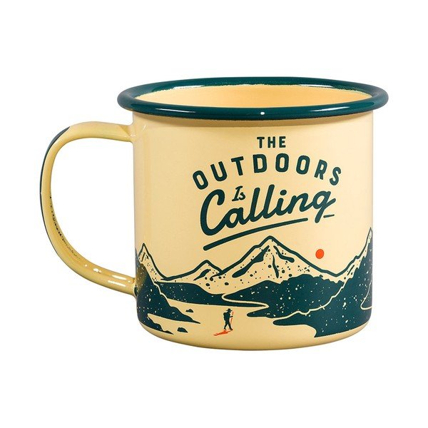 Cană bej din smalț 0.325 l Outdoors is Calling – Gentlemen's Hardware-image-1
