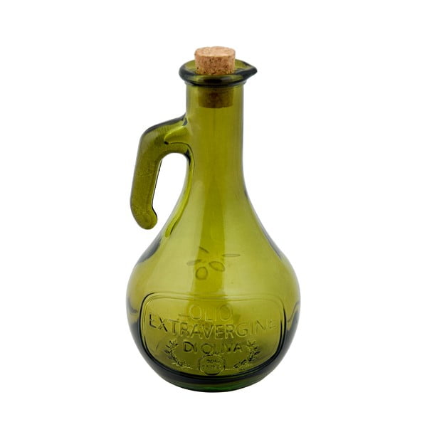 Olivieră din sticlă  reciclată verde, 500 ml Olive - Ego Dekor