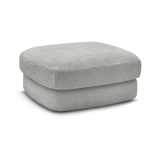 Taburet gri deschis cu tapițerie din chenille Leonore – Bobochic Paris