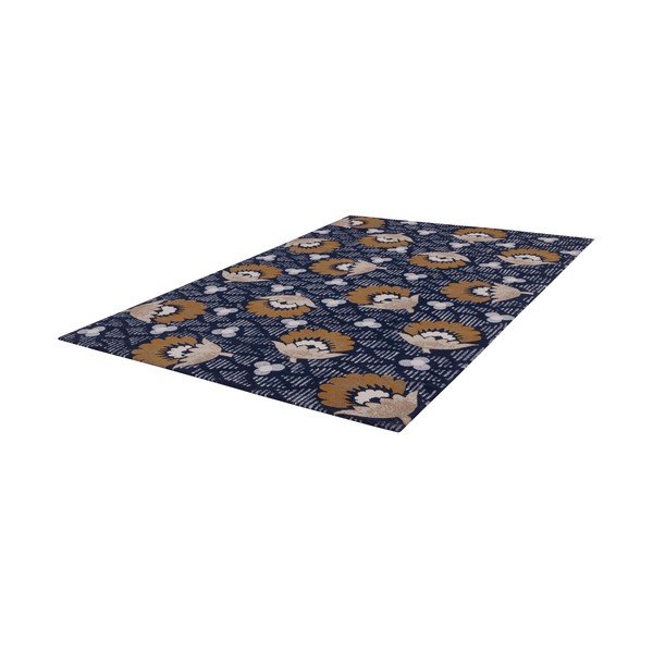 Covor albastru închis din lână 133x190 cm Chintz – Agnella-image-3