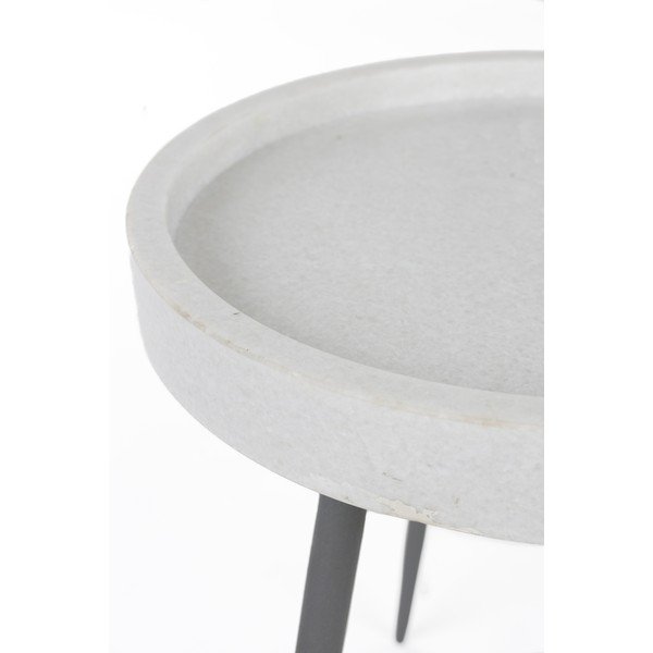 Măsuță auxiliară rotundă cu blat din marmură ø 33 cm Karrara – White Label-image-2