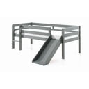 Pat înalt cu tobogan pentru copii  gri 90 x 200 cm Pino - Vipack