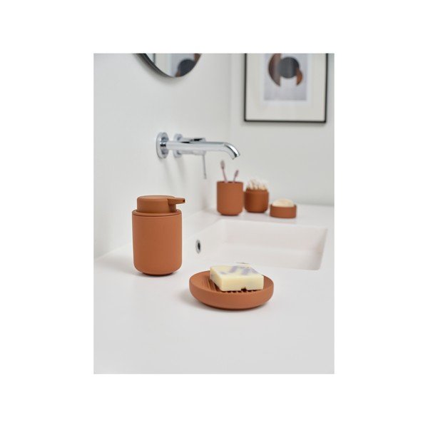 Organizator de baie portocaliu pentru dischete demachiante din gresie ceramică Ume – Zone-image-3