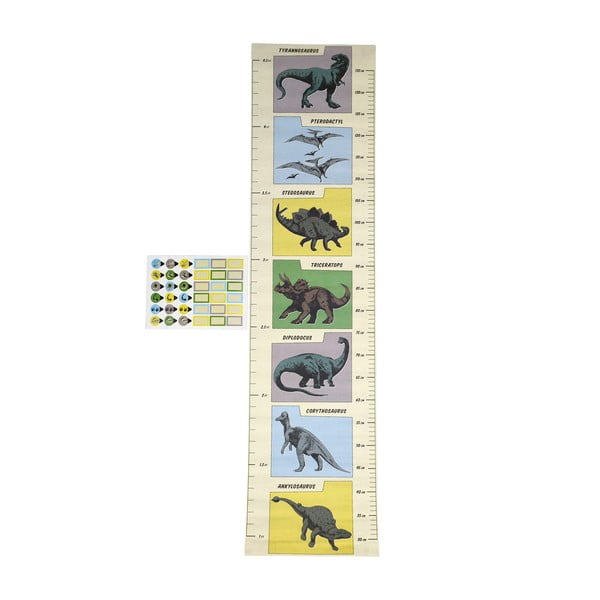 Autocolant pentru copii de tip metru pentru ușă/pentru perete 28x115 cm Prehistoric Land – Rex London-image-2