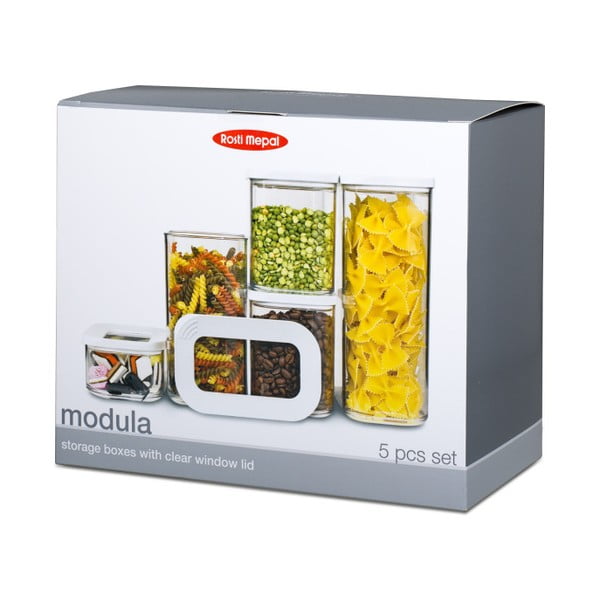 Recipiente 5 buc. pentru alimente Modula White – Mepal-image-3