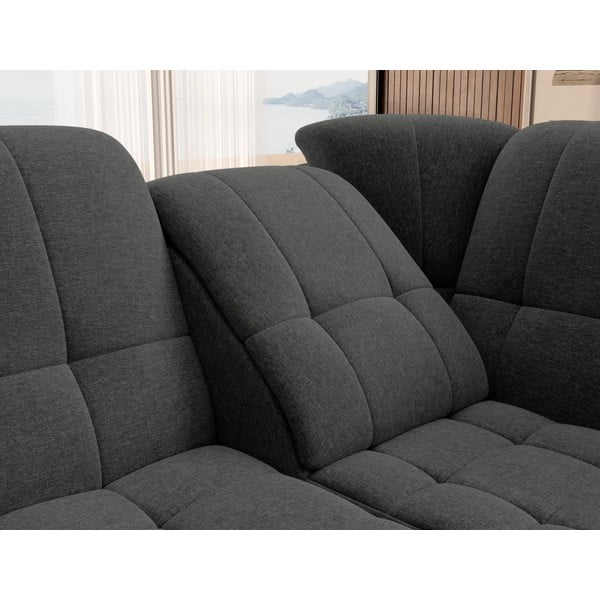 Colțar gri închis extensibil/cu spațiu de depozitare (cu colț pe partea dreaptă/în formă de ”L”) Sado – ELTAP-image-1