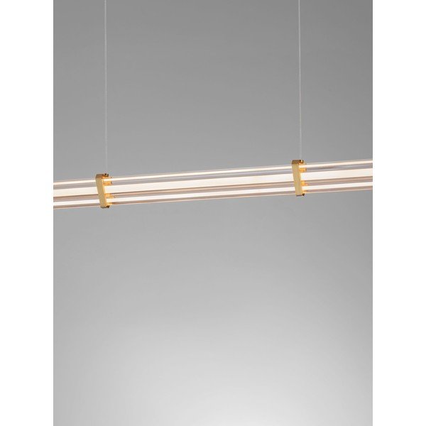 Lustră auriu mat LED cu intensitate reglabilă din metal cu abajur din sticlă acrilică Pheme – Nova Luce-image-4