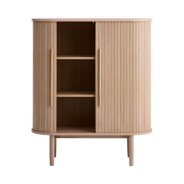 Dulap în culoare naturală deschisă cu aspect de lemn de stejar cu ușă glisantă 100x118x40 cm Meta – Unique Furniture-image-4