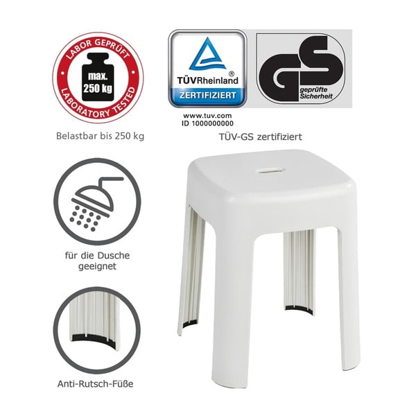 Taburet pentru duș alb  Alaska - Wenko-image-4
