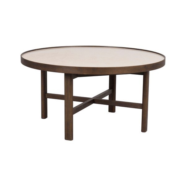 Măsuță de cafea maro închis rotundă cu blat ceramic 90x90 cm Marsden – Rowico-image-2