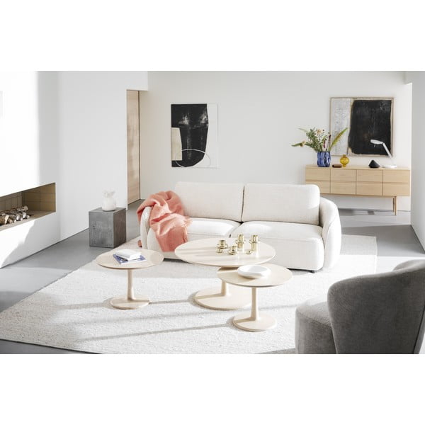 Măsuță de cafea natural  rotundă cu aspect de lemn de stejar 60x60 cm Hobart – Rowico-image-4