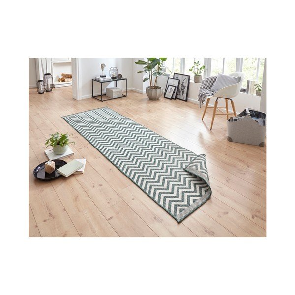 Covor cu 2 fețe Bougari Twin Supreme Mismo, 80 x 350 cm, verde-crem-image-4