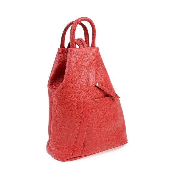 Rucsac din piele Carla Ferreri Emilia, roșu-image-1