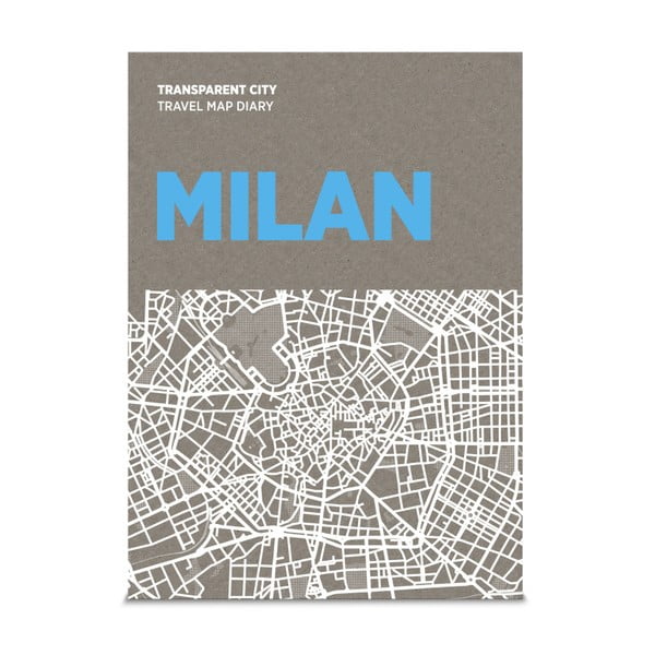 Jurnal pentru notițe pe hartă Palomar Transparent City Milano