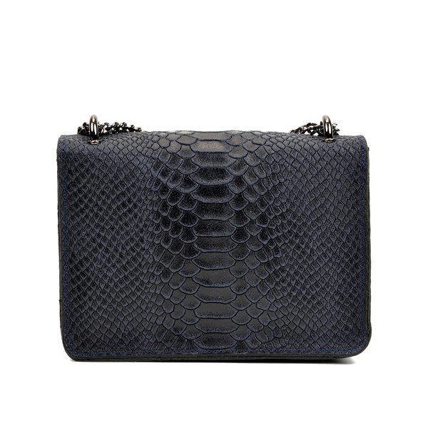 Poșetă din piele Carla Ferreri Bella, albastru închis-image-1