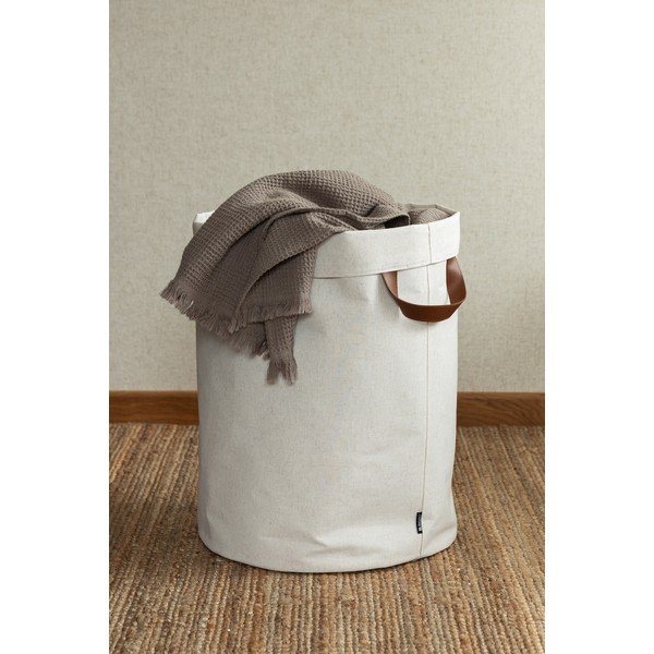 Coș de rufe bej din material textil 69 l Soft Storage – Bigso-image-1