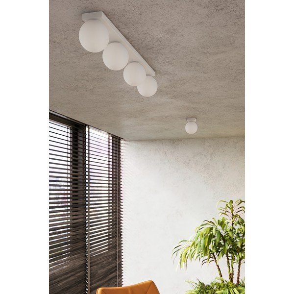 Plafonieră albă cu abajur din sticlă ø 12 cm Umerta – Sollux-image-1