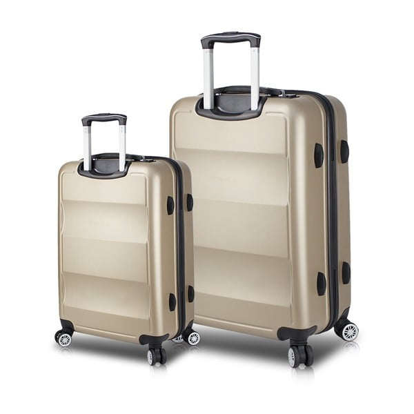 Set 2 valize cu roți și port USB My Valice LASSO Cabin & Large, auriu