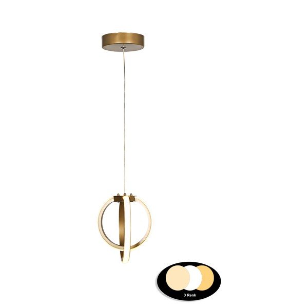 Lustră bronz LED din metal ø 25 cm Sezen – Squid Lighting