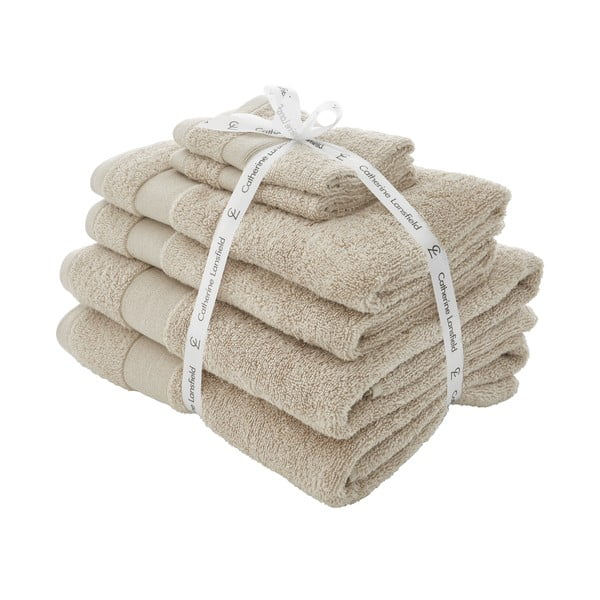 Prosoape de baie bej 6 buc. din bumbac din frotir Anti-Bacterial – Catherine Lansfield