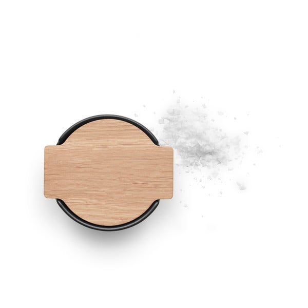 Recipient pentru sare din gresie cu capac din lemn Eva Solo Nordic, negru-image-4