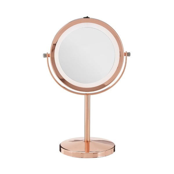 Oglindă cosmetică LED Premier Housewares, 17 x 33 cm, roz auriu