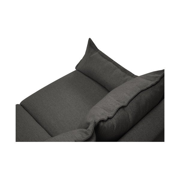 Canapea extensibilă cu spațiu de depozitare Mazzini Sofas Freesia, gri închis-image-1