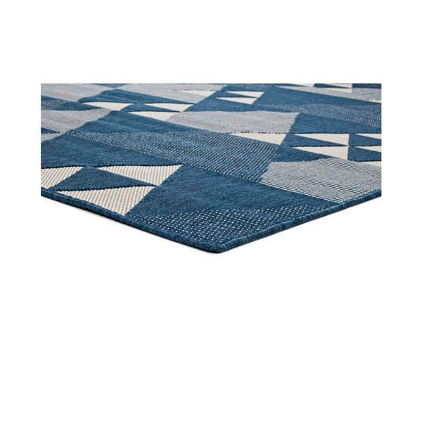 Covor pentru exterior Universal Clhoe Triangles, 140 x 200 cm, albastru-gri-image-1