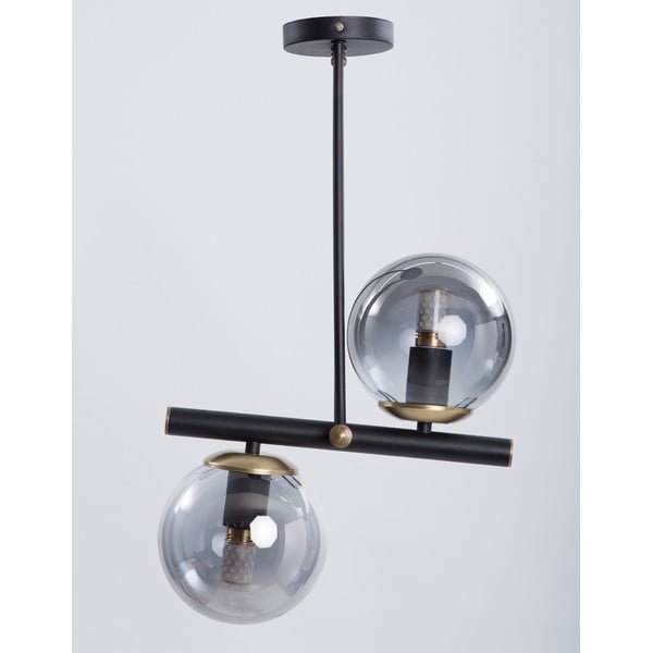 Plafonieră neagră cu abajur din sticlă ø 15 cm Libra – Squid Lighting