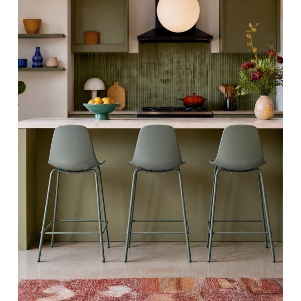 Scaun de bar kaki din plastic (înălțime șezut 67,5 cm) Whitby – Unique Furniture-image-3