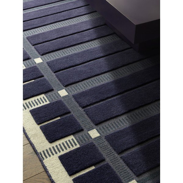 Covor albastru închis/bej țesut manual din lână 120x170 cm – Asiatic Carpets-image-2