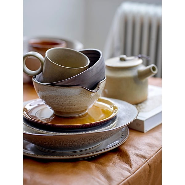 Bol din gresie ceramică Bloomingville Thea, ø 16,5 cm, alb-gri-image-1