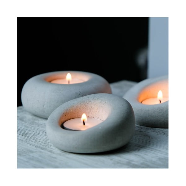 Sfeșnice din beton 3 buc.  Donut – Mioli Decor-image-1