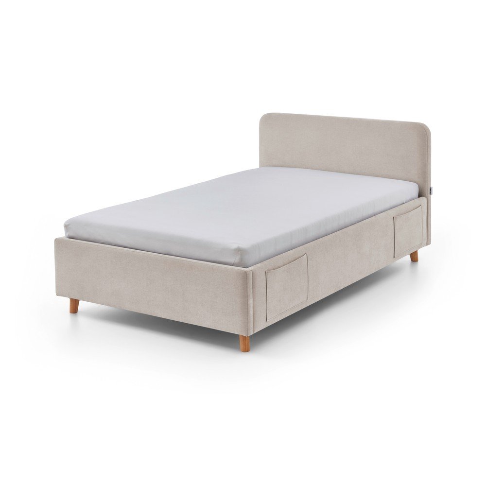Pat pentru copii bej cu spatiu de depozitare cu somiera 120x200 cm Cosy – Meise Möbel