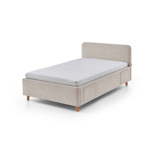 Pat pentru copii  bej cu spațiu de depozitare cu somieră 140x200 cm Cosy – Meise Möbel