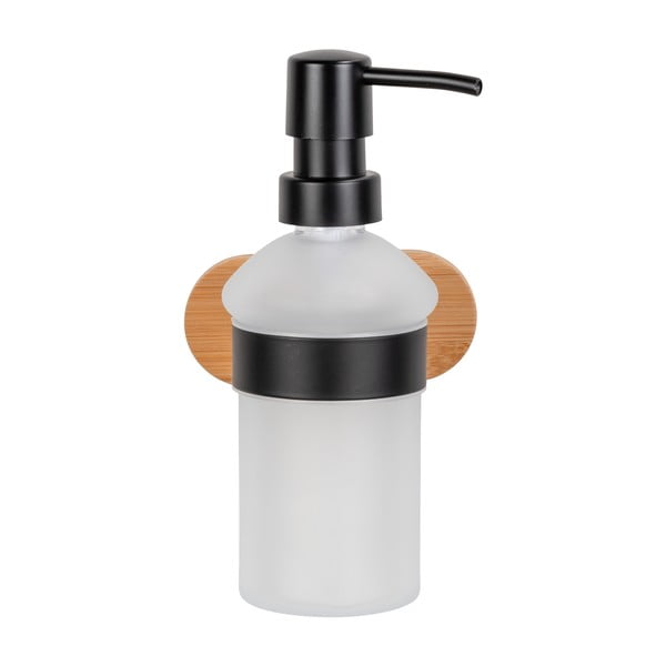 Dozator de săpun lichid negru/în culoare naturală autoadeziv din sticlă 300 ml Orea Bamboo – Wenko-image-4