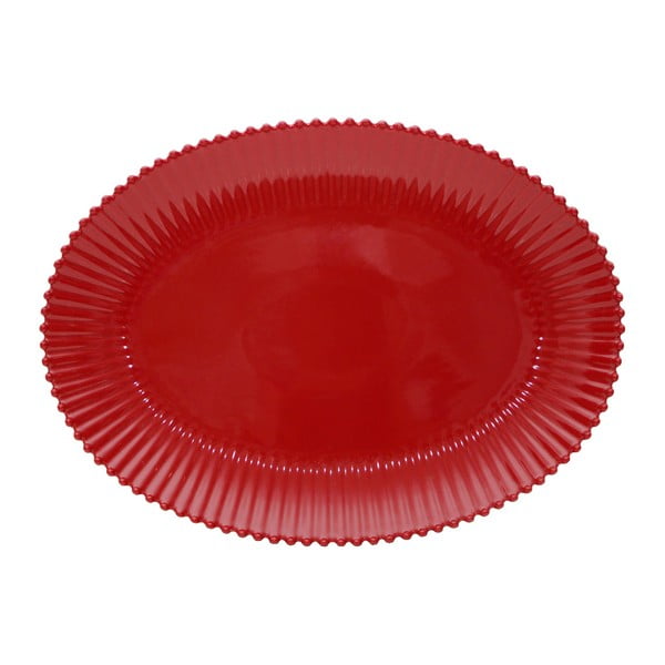 Tavă ovală din ceramică Costa Nova Pearl, lățime 50 cm, roșu