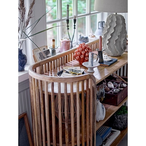 Veioză bej cu abajur textil (înălțime 64 cm) Natika – Bloomingville-image-1