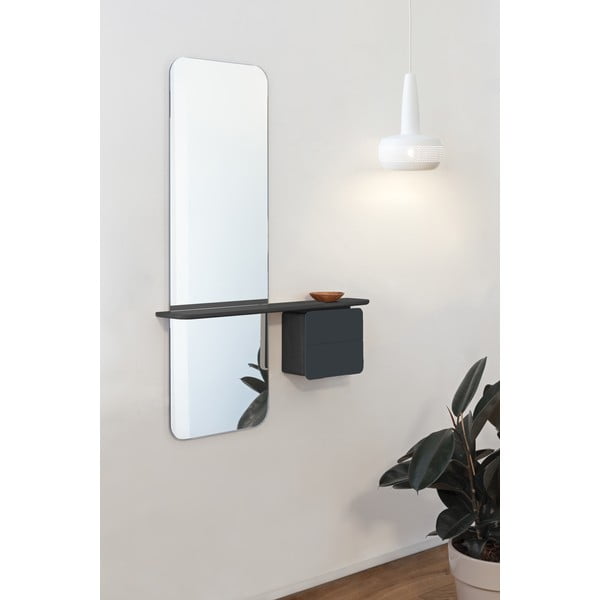 Set pentru hol negru/gri antracit cu aspect de lemn de stejar One More Look – UMAGE-image-1