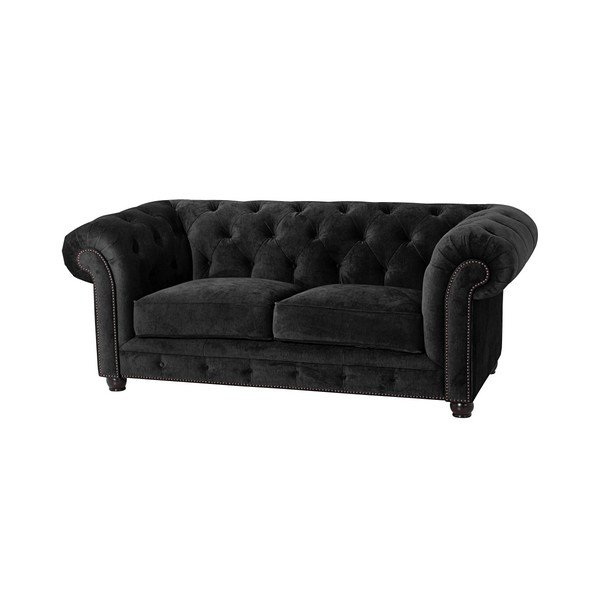 Canapea Max Winzer Orleans Velvet, 196 cm, negru-image-1