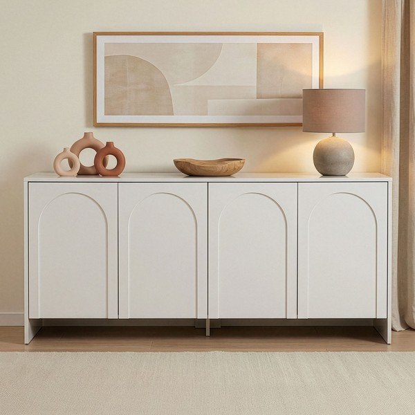 Comodă albă 180x80x45 cm Arlen  – Kalune Design-image-1