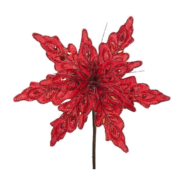 Decorațiune din plastic în formă de floare pentru Crăciun DecoKing Sia, roșu
