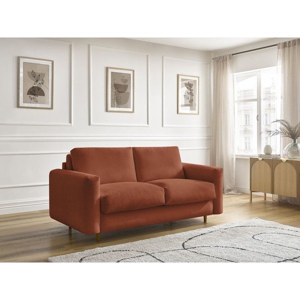 Canapea portocalie pentru dormitul zilnic/extensibilă 200 cm Cocoone – Bobochic Paris-image-1