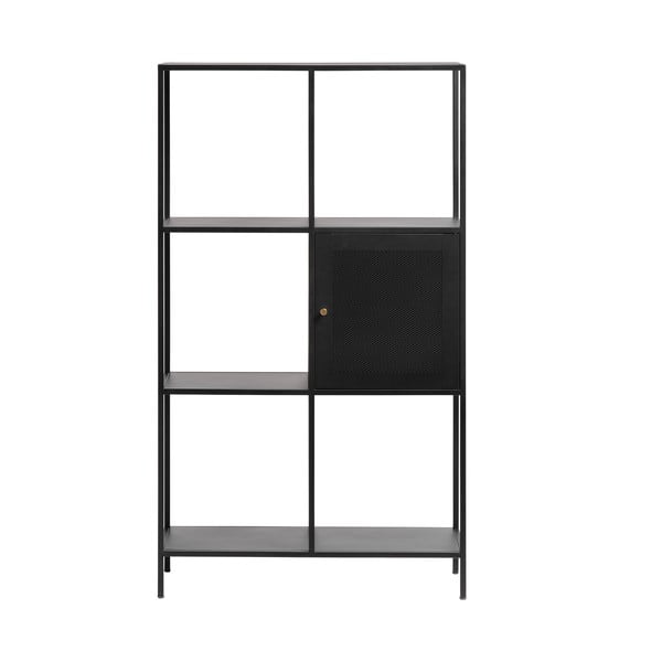 Bibliotecă neagră din metal 80x138 cm Malibu – Unique Furniture